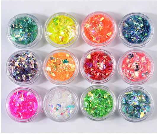 Papel de Concha para Diseño de Uñas - 12 Colores Brillantes - Image 18