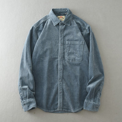 Camisa Casual de Pana Suelta Retro para Hombre - Image 18