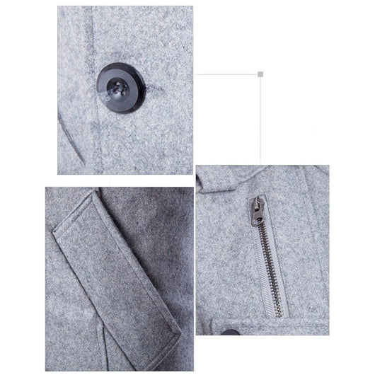 Abrigo Trench de Lana con Cuello Mao Hombre - Image 3