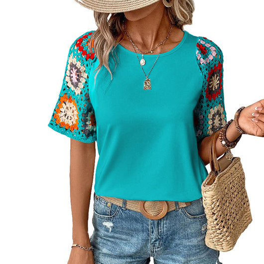 Blusa Tejida Casual Versátil de Manga Corta - Image 10