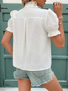 Cardigan de Algodón con Bordado y Mangas Abullonadas - Image 12