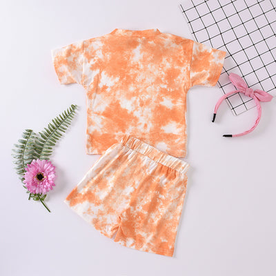 Conjunto Infantil Tie-Dye: Playera y Shorts de Manga Corta