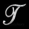 English letter brooch with diamonds T