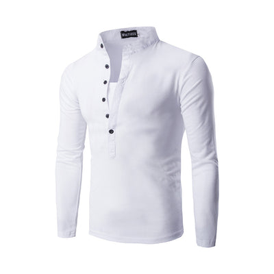 Playera Casual de Manga Larga con Botones Decorativos para Hombre - Image 4