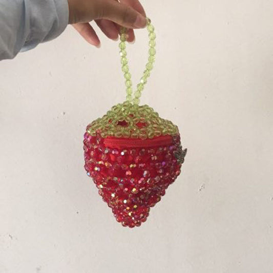 Bolso Pequeño Artesanal Rojo con Cuentas de Diseño - Image 2