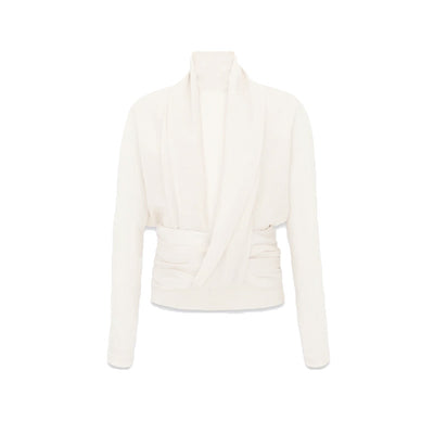 Blusa Drapeada Escotada con Cintura Ajustada y Pliegues - Image 6