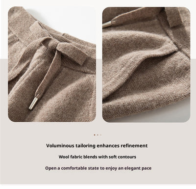 Pantalones de Punto Otoño-Invierno para Mujer, Cintura Alta Drapeado Elegante Efecto Adelgazante - Image 21