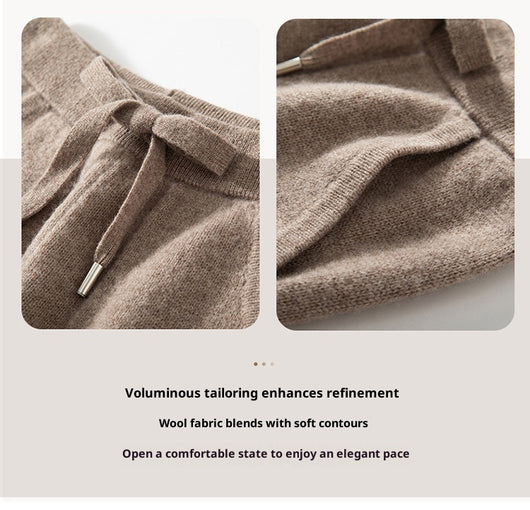 Pantalones de Punto Otoño-Invierno para Mujer, Cintura Alta Drapeado Elegante Efecto Adelgazante - Image 21