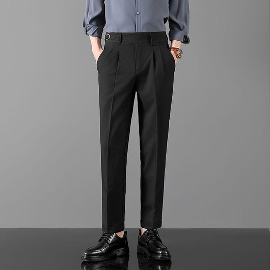 Pantalones Slim Fit de Corte Recto Estilo Británico para Hombre - Image 6