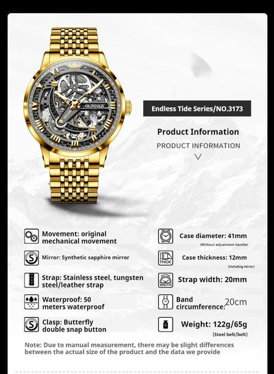 Reloj Mecánico Automático Hueco de Lujo para Hombre - Image 13
