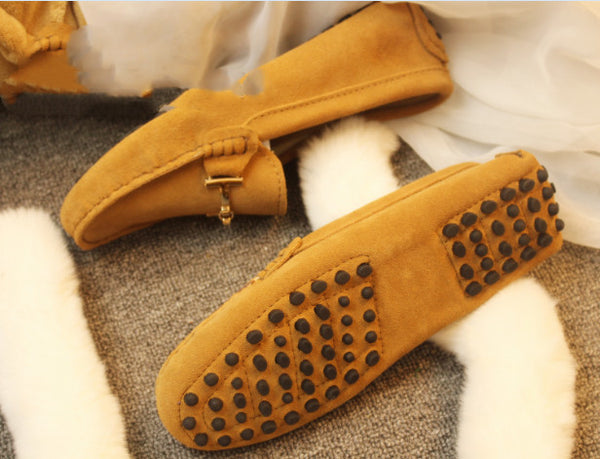 Zapatos Beanie de Cuero Mate con Hebilla T - Colección Primavera Otoño