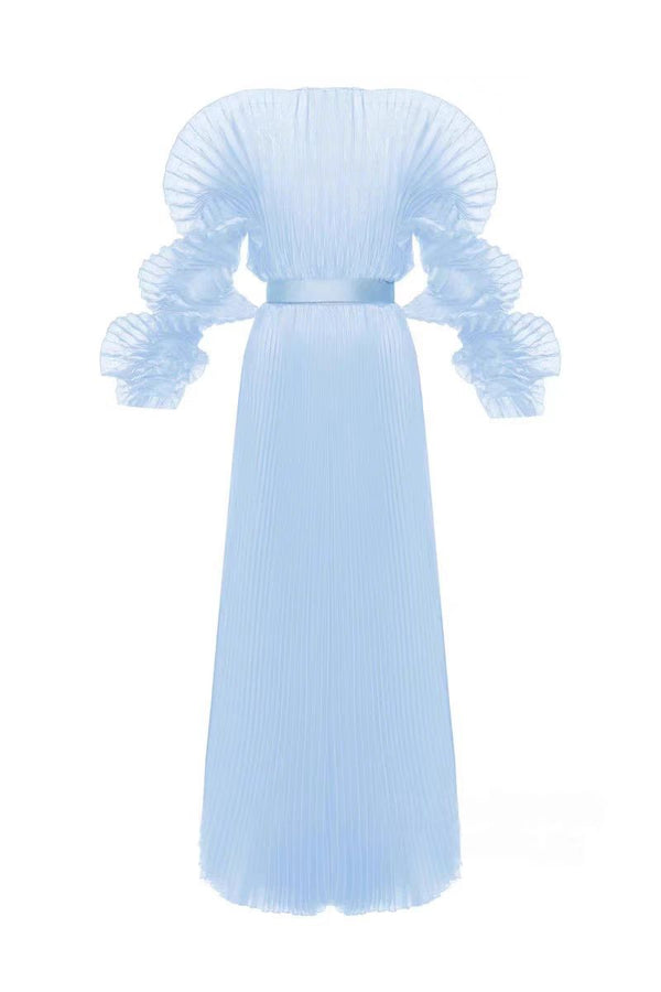 Vestido Largo Plisado Transparente para Embarazadas con Vientre Pronunciado - Image 6