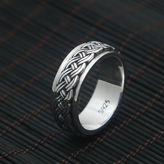 Anillo de Plata Tailandesa Retro para Hombre - Dedo Índice