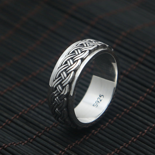 Anillo de Plata Tailandesa Retro para Hombre - Dedo Índice