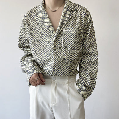 Camisa Cuello Cubano Estilo Coreano Corte Maduro - Image 4