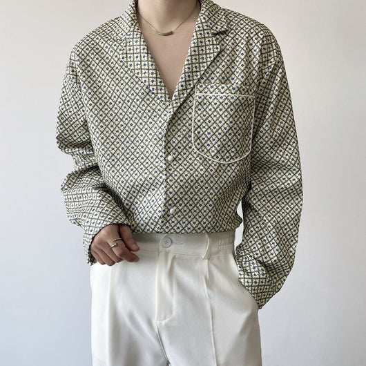 Camisa Cuello Cubano Estilo Coreano Corte Maduro - Image 4