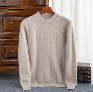 Suéter de Cachemira para Hombre Invierno - Cuello Redondo Rayas Doble Grosor - Image 13