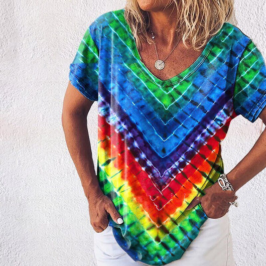 Playera Oversize Tie-Dye Arcoíris para Talla Plus - Image 7