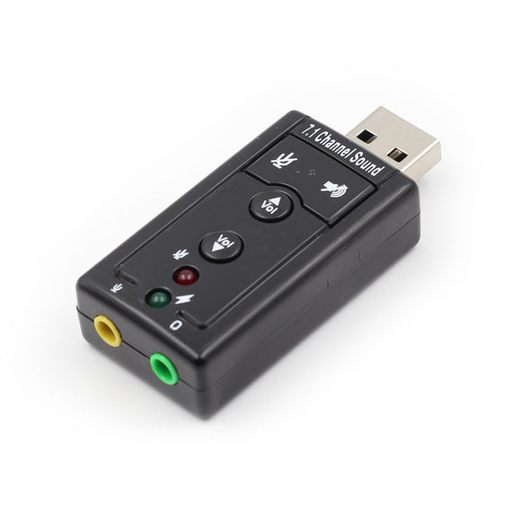 Tarjeta de Sonido USB 7.1 Adaptador de Audio Jack 3.5mm con Micrófono