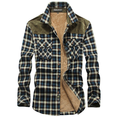 Camisa de Cuadros Gruesa para Hombre con Mangas Largas Acogedoras - Image 5