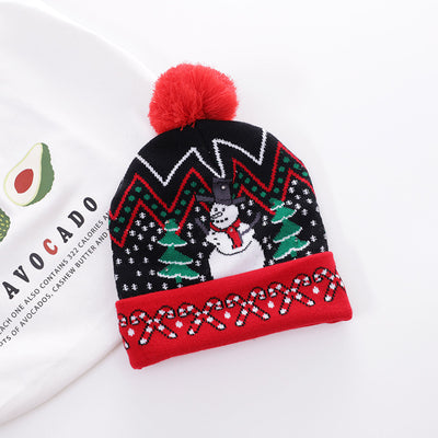 Gorro Navideño Tejido con Diseño de Reno y Muñeco de Nieve - Image 16