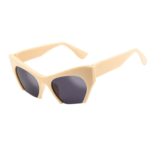 Red cat-eye sunglasses with silver mirrored lenses, featuring a bold retro frame design. - Image 13