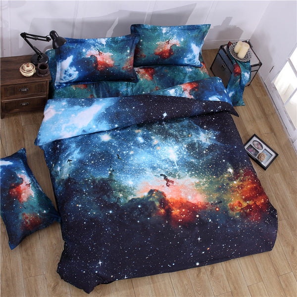 Juego de Cama Estampado Cielo Estrellado de Cuatro Piezas - Image 3