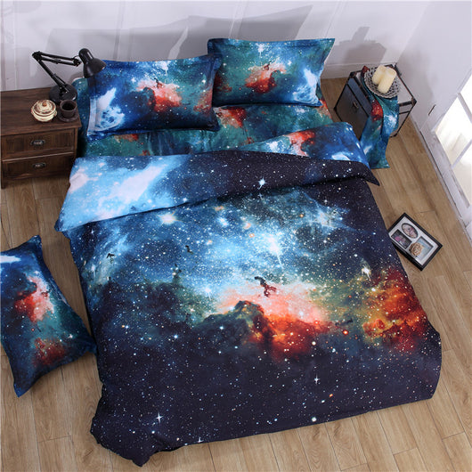 Juego de Cama Estampado Cielo Estrellado de Cuatro Piezas - Image 3