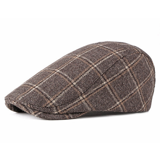 Boina Escocesa Retro Británica de Lana para Hombre - Diseño Cuadriculado Casual - Image 3