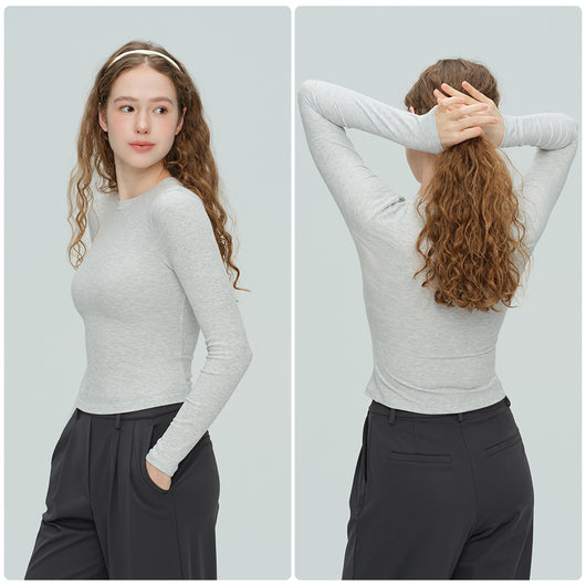 Playera Deportiva Mujer Manga Larga Ajustada para Yoga y Fitness - Image 14