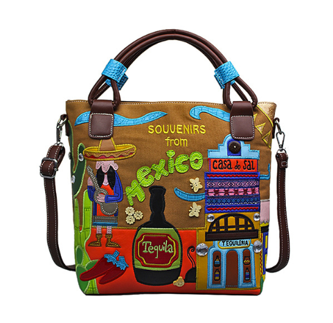 Bolsa de Lona Bordada Artesanal - Image 9