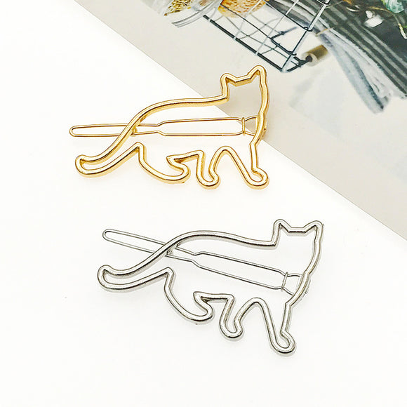 Pasador Gato Hueco KT en Aleación - Clip Decorativo para el Cabello
