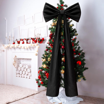 Moño Navideño de Terciopelo Oversized para el Hogar - Image 27