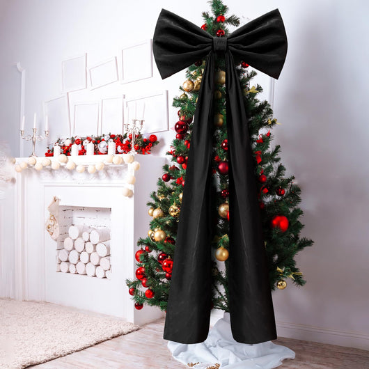 Moño Navideño de Terciopelo Oversized para el Hogar - Image 27