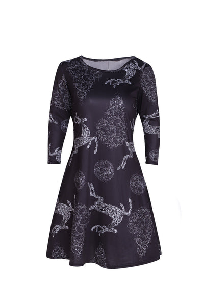 Vestido Navideño Estampado Flores Multicolor para Mujer - Image 12