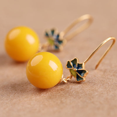 Aretes Gota de Agua en Cera de Abeja Amarilla - Diseño Otoñal Minimalista - Image 8