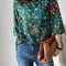 Blusa de Seda Retro con Patrón Diagonal Chino