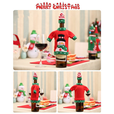 Set de Fundas Navideñas para Botellas de Vino con Bordado Cartoon - Image 6