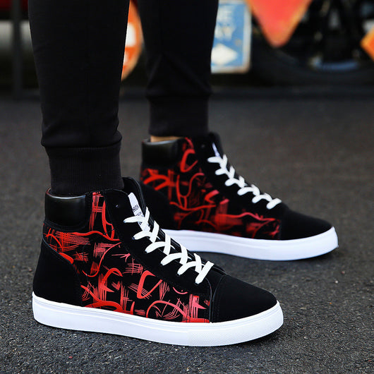 Zapatillas Altas de Lona para Hombre - Estilo Casual con Cordones - Image 5