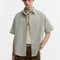 Camisa Cuadros Solapa Seersucker Verano Suelta y Cómoda