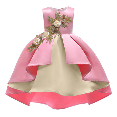 Vestido Princesa Niña con Falda y Chaleco Bordado - Image 3