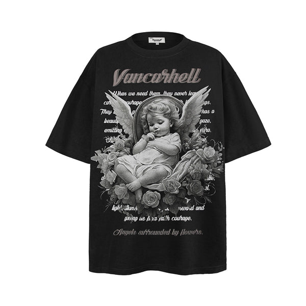 Playera Estampada de Manga Corta Little Angel para Hombre
