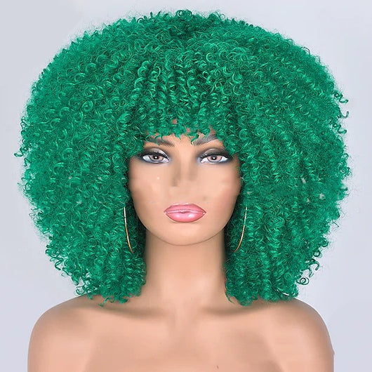 Peluca de Cabello Rizado Sintético con Malla Fina - Image 16