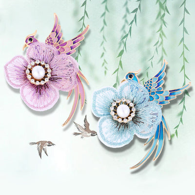 Broche Bordado Fénix - Alfiler de Ave Mitológica