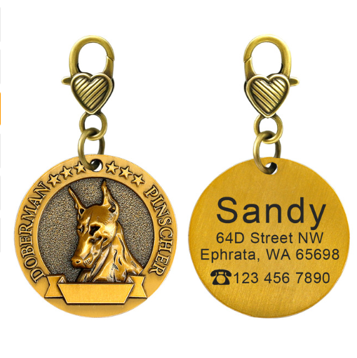 Placa de Identidad Personalizada para Perros - Grabado Personalizado Antimaterial Bronce - Image 18