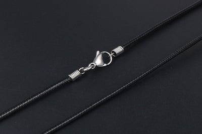 Collar Tejido de Lino Negro con Cuerda de Cera - Image 6