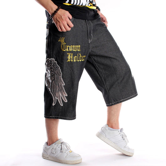 Shorts de Mezclilla Bordados Talla Grande Hombre Corte Relajado - Image 8