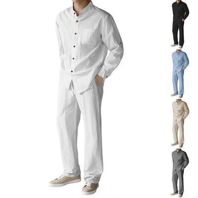 Traje Overol Lino con Solapa y Mangas Largas - Image 40