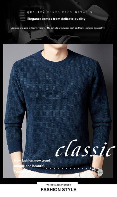 Suéter Grueso de Lana Jacquard con Forro Polar para Hombre - Image 11