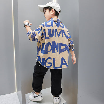 Camisa Infantil de Pana con Letras - Diseño Simple y Moderno - Image 8